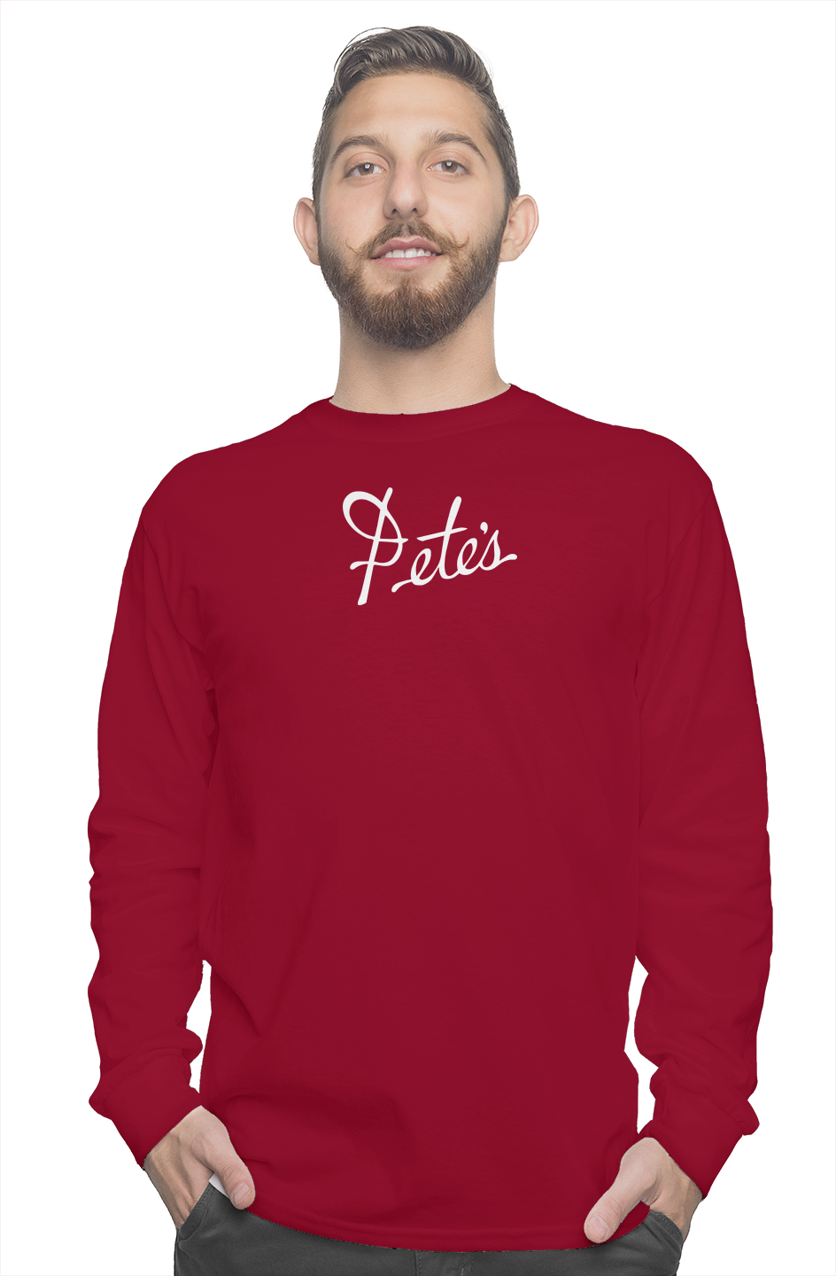 Pete's Long Sleeve Tee in Garnet